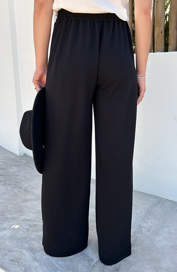 Split Pantalon Louisa Zwart Tall – shoparchief — foto 3