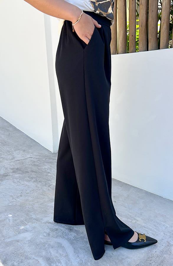 Split Pantalon Louisa Zwart Tall – shoparchief — foto 5