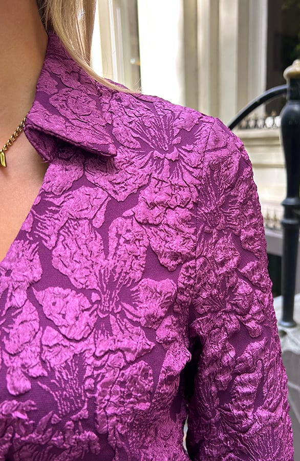 Stretch Jacquard Jurk Merel Wine Red – alle jurkjes — foto 9