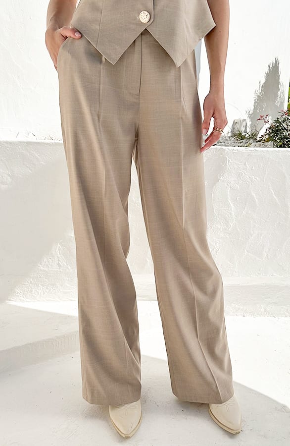 Wide Leg Muse Pantalon Beige – shoparchief