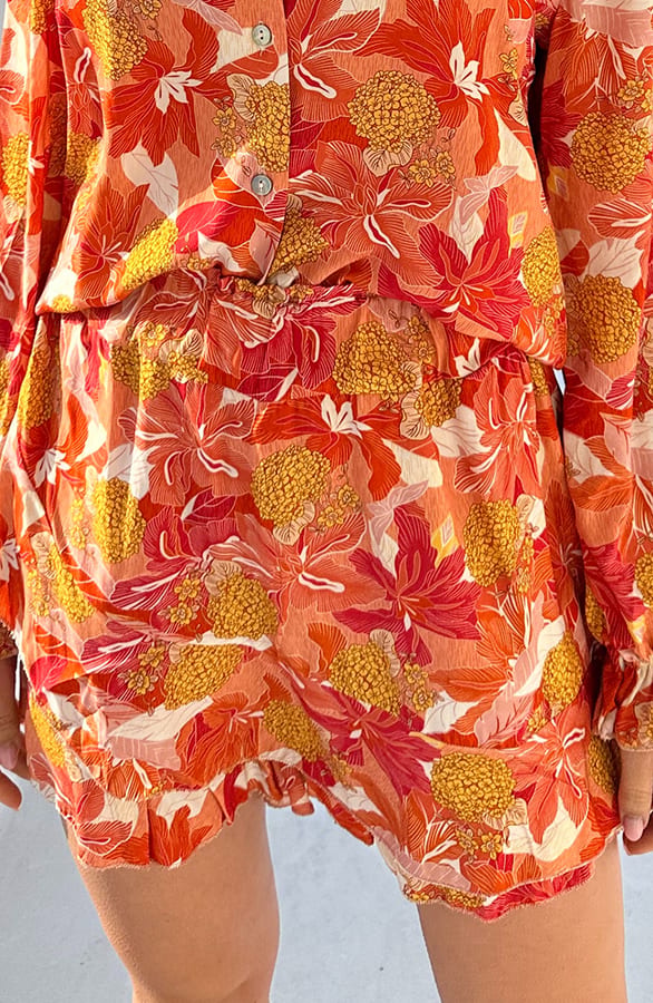 Blouse Met Details Djedi Flower Oranje – shoparchief — foto 4