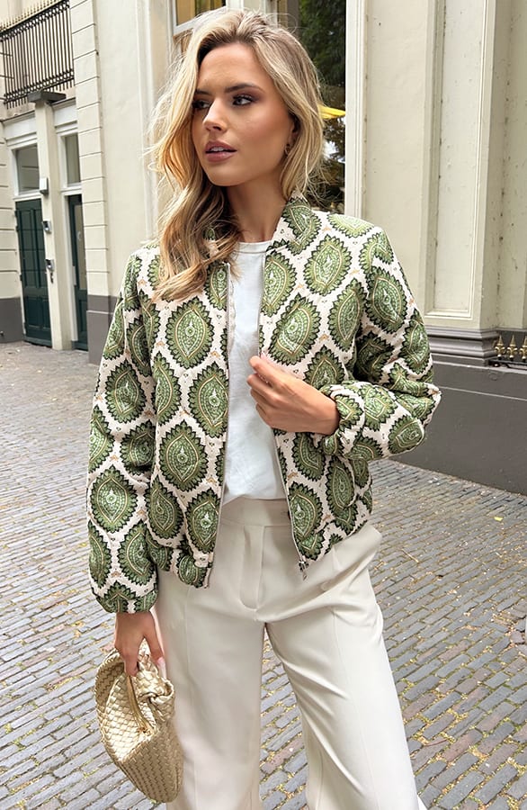 Boho Bomber Jacket Olive Green – jassen — foto 4