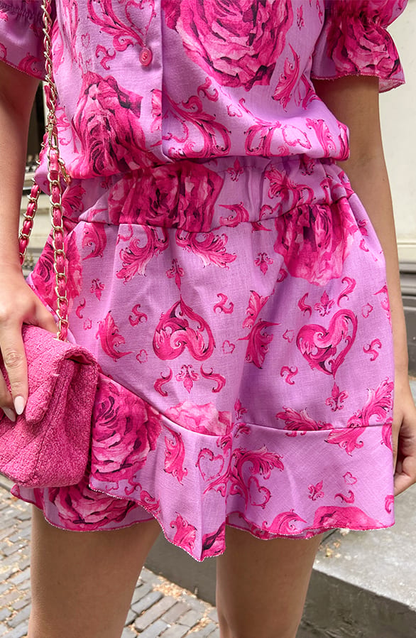 Floral Print Ruffle Skort Lila – shoparchief