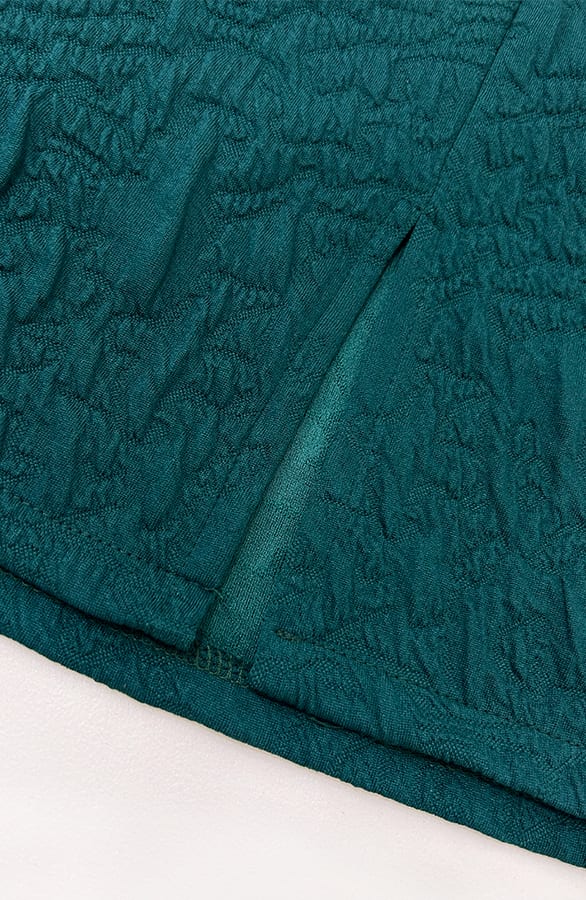Textured Jurk Met Pofmouwen Emerald – alle jurkjes — foto 7