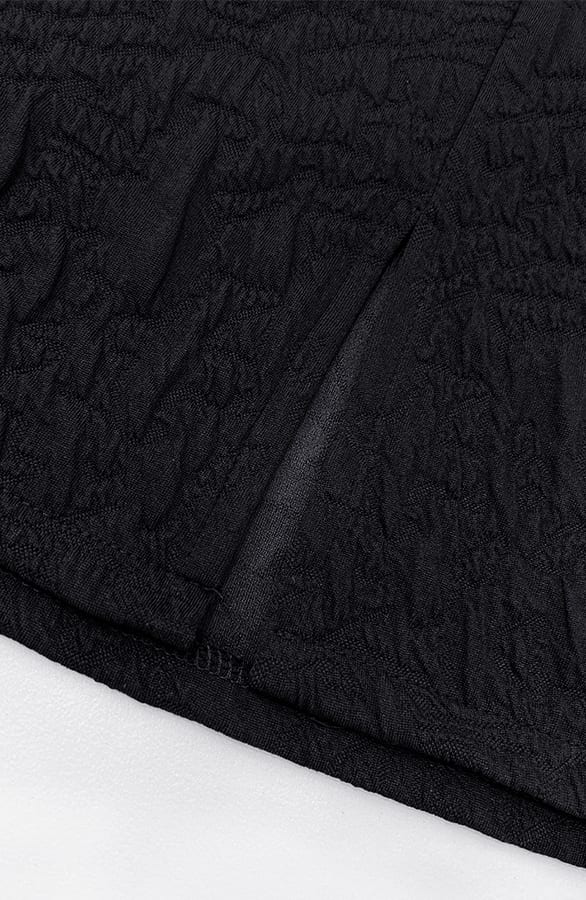 Textured Jurk Met Pofmouwen Zwart – alle jurkjes — foto 6