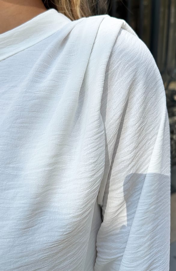 Blouse Met Plooien Lilly Ecru – shirts & tops — foto 5