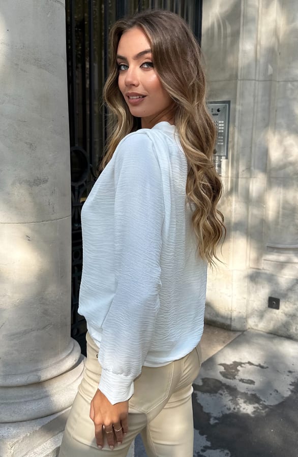 Blouse Met Plooien Lilly Ecru – shirts & tops — foto 4