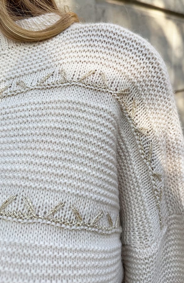 Boho Lurex Trui Cotton Beige – truien — foto 7