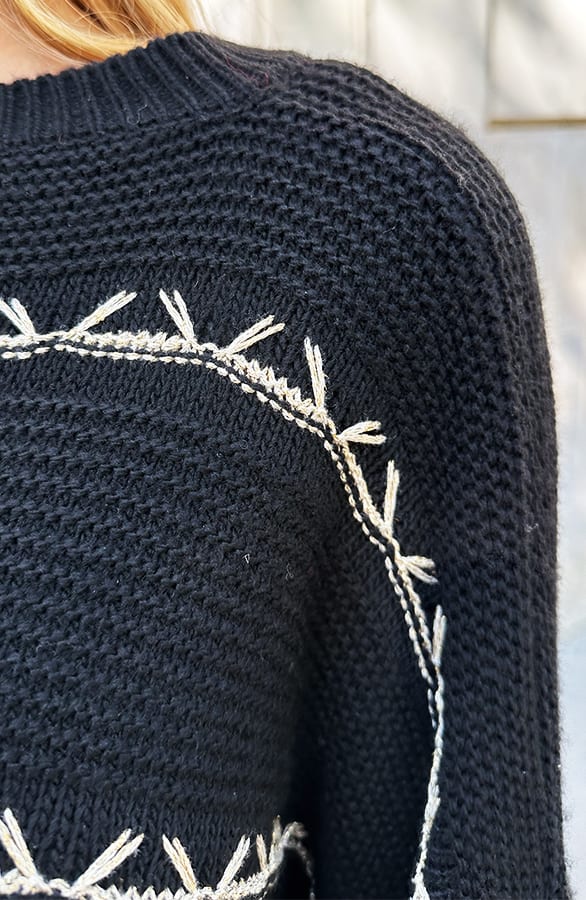 Boho Lurex Trui Cotton Zwart – truien — foto 5