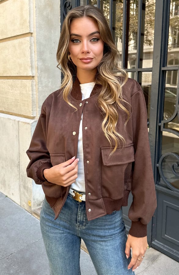 Bomberjacket Suede Danita Choco