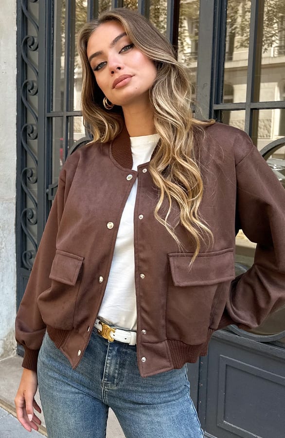 Bomberjacket Suede Danita Choco – jassen — foto 9