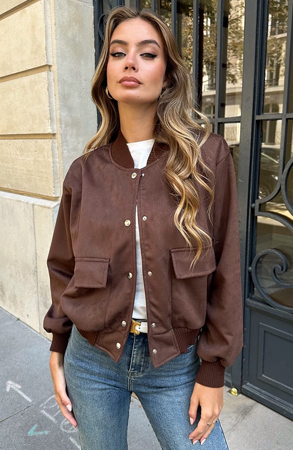 Bomberjacket Suede Danita Choco – jassen — foto 6