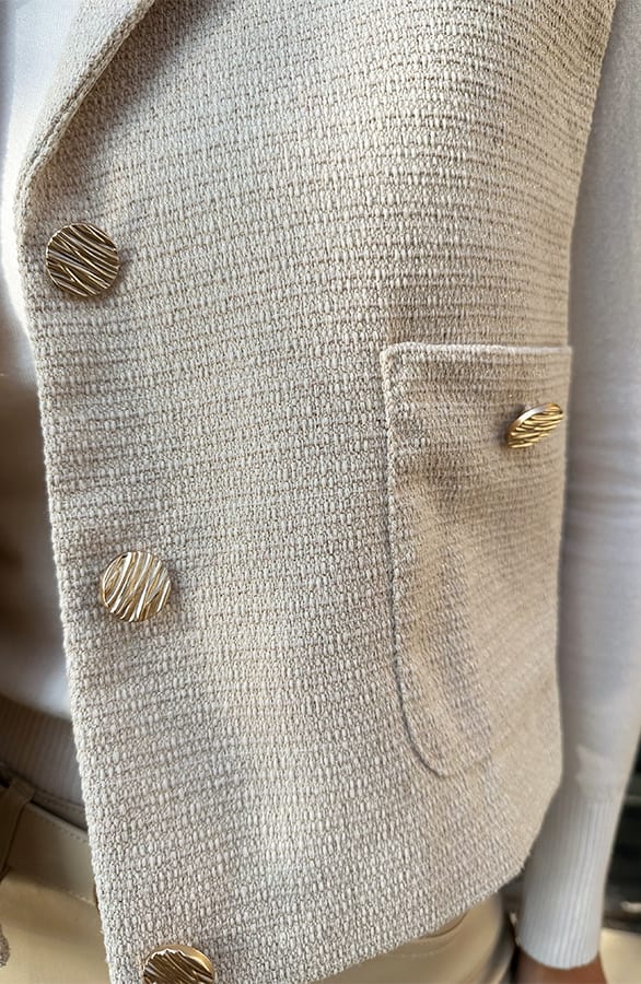 Boucle Lurex Gilet Ecru – gilets — foto 6