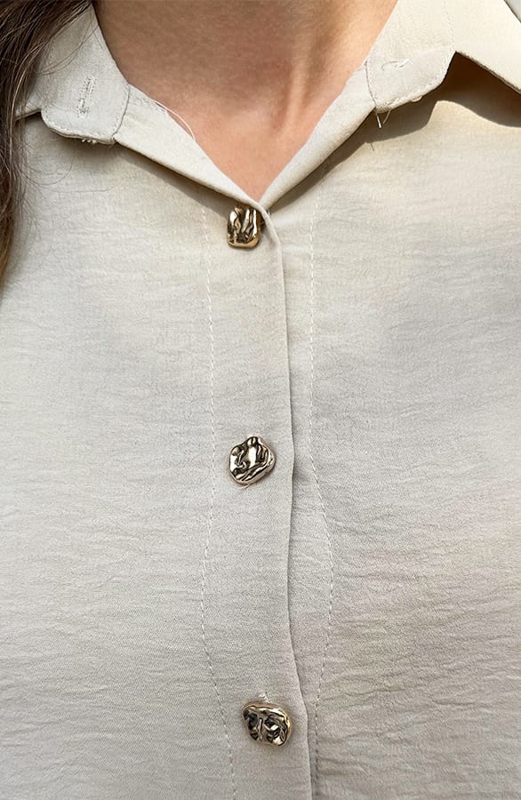 Casual Knopen Blouse Beige – kleding — foto 10