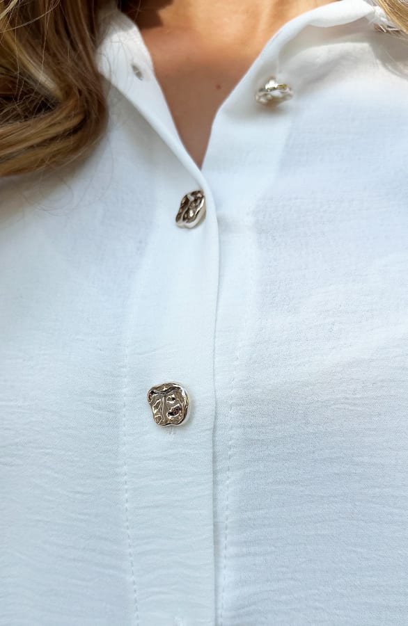 Casual Knopen Blouse Ecru – kleding — foto 8