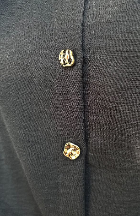 Casual Knopen Blouse Zwart – gelegenheid — foto 8