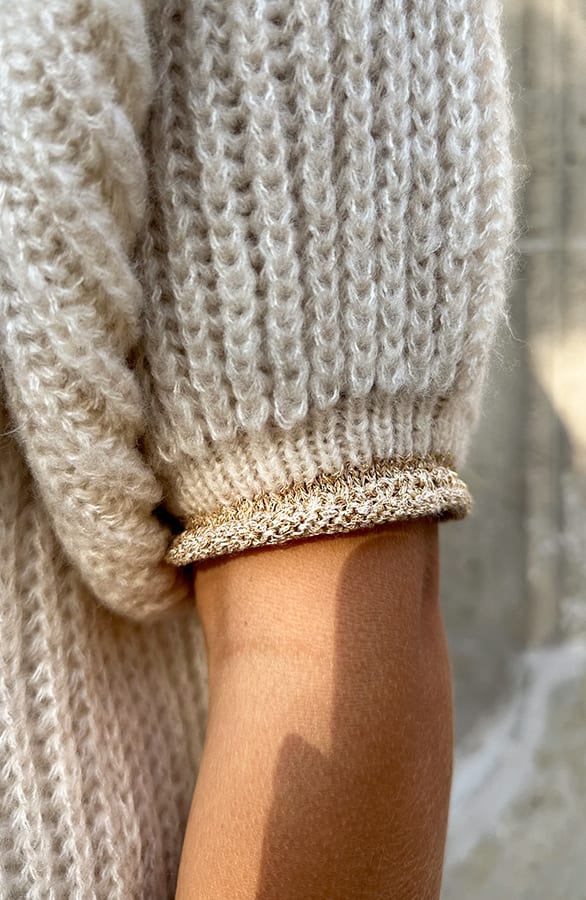 Knitted Lurex Short Sleeve Trui Indy Beige – truien — foto 10