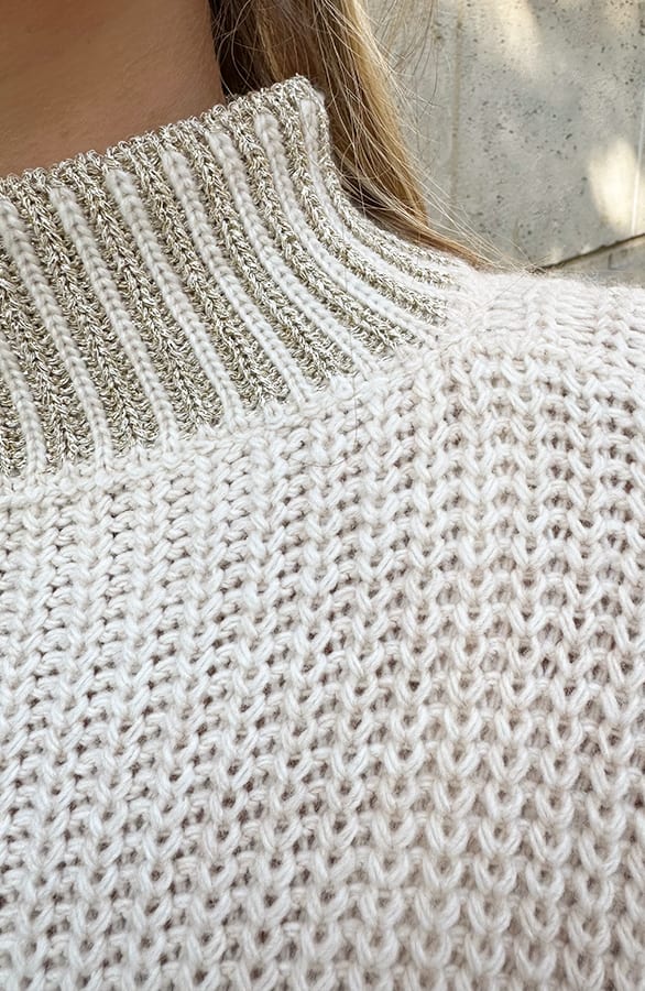 Knitted Lurex Sweater Dani Beige Goud – truien — foto 8