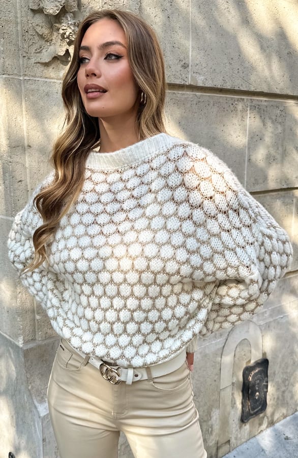 Knitted Trui Lurex Aevy Ecru – truien — foto 2