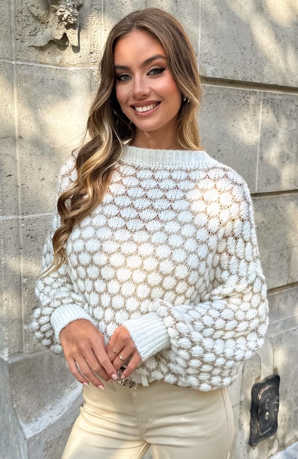 Knitted Trui Lurex Aevy Ecru – truien — foto 5