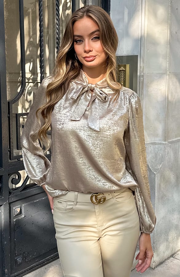 Strik Blouse Metallic Gold – kleding — foto 7