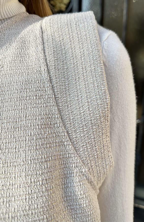 Textured Lurex Gilet Beige – vesten — foto 8