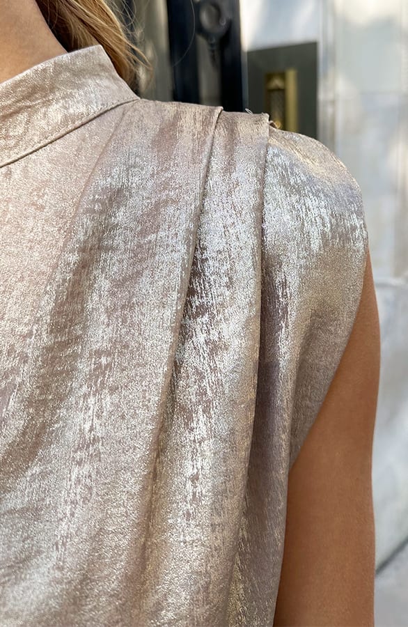 Top Met Plooien Lilly Metallic Gold – shirts & tops — foto 6