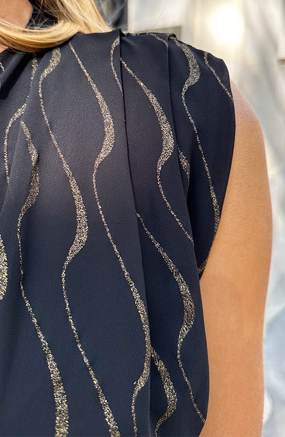 Top Met Plooien Lilly Zwart Goud – shirts & tops — foto 8