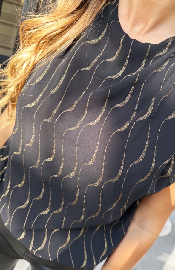 Top Met Plooien Lilly Zwart Goud – shirts & tops — foto 5