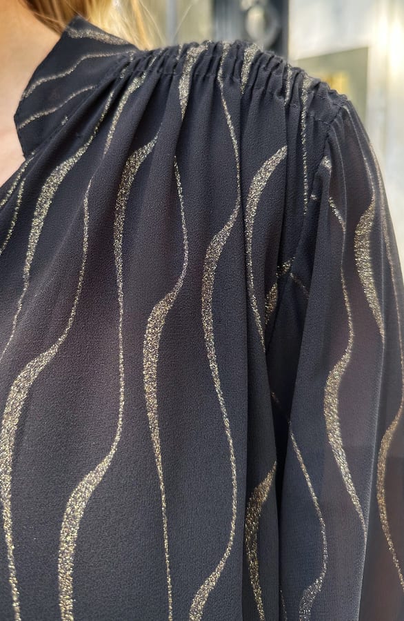 V-hals Blouse Danique Goud – shoparchief — foto 4