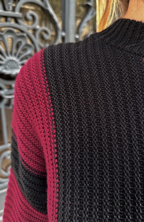 Knitted Strepen Trui Candice Burgundy – truien — foto 4