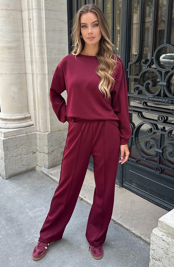 Bies Wide Leg Pants Burgundy – broeken — foto 2