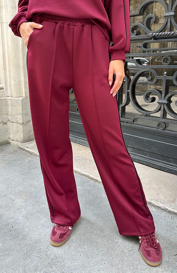 Bies Wide Leg Pants Burgundy