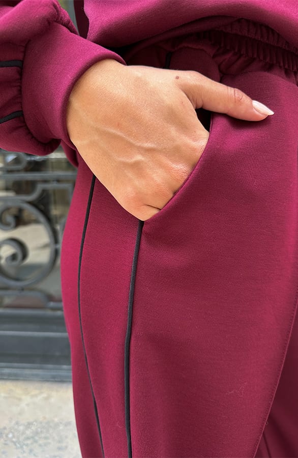 Bies Wide Leg Pants Burgundy – broeken — foto 5