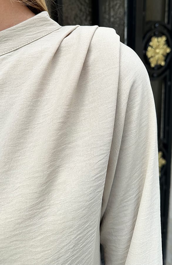 Blouse Met Plooien Lilly Beige – shirts & tops — foto 6