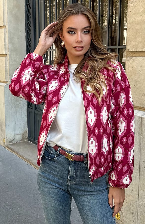 Boho Bomber Jacket Burgundy – shoparchief — foto 2