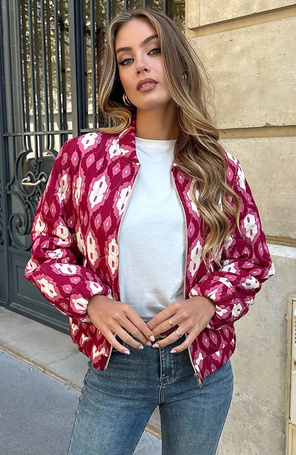 Boho Bomber Jacket Burgundy – shoparchief — foto 4