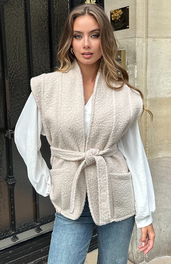 Bouclé Gilet Aliza Beige