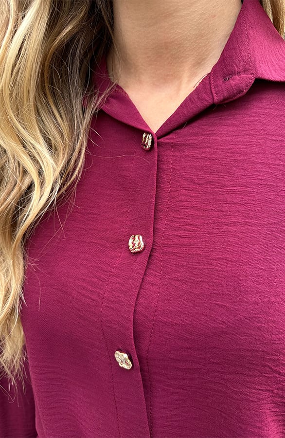 Casual Knopen Blouse Burgundy – kleding — foto 6