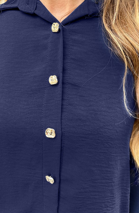 Casual Knopen Blouse Navy – kleding — foto 5