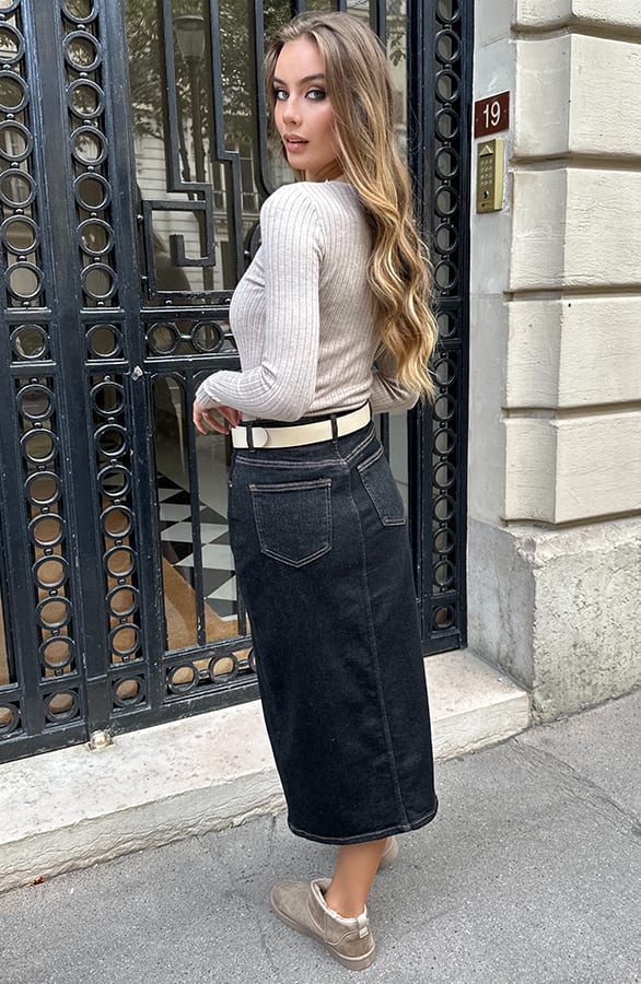 Denim Spijkerrok Yves Zwart – kleding — foto 4