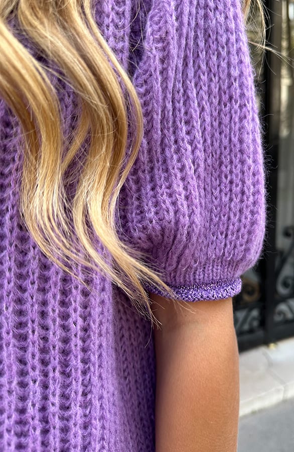 Knitted Lurex Short Sleeve Trui Indy Lila – truien — foto 5