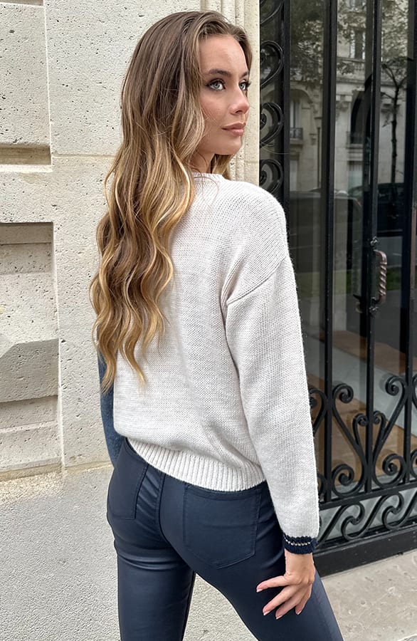 Knitted Lurex Sweater Ailyn Navy Jeans Blue – truien — foto 4