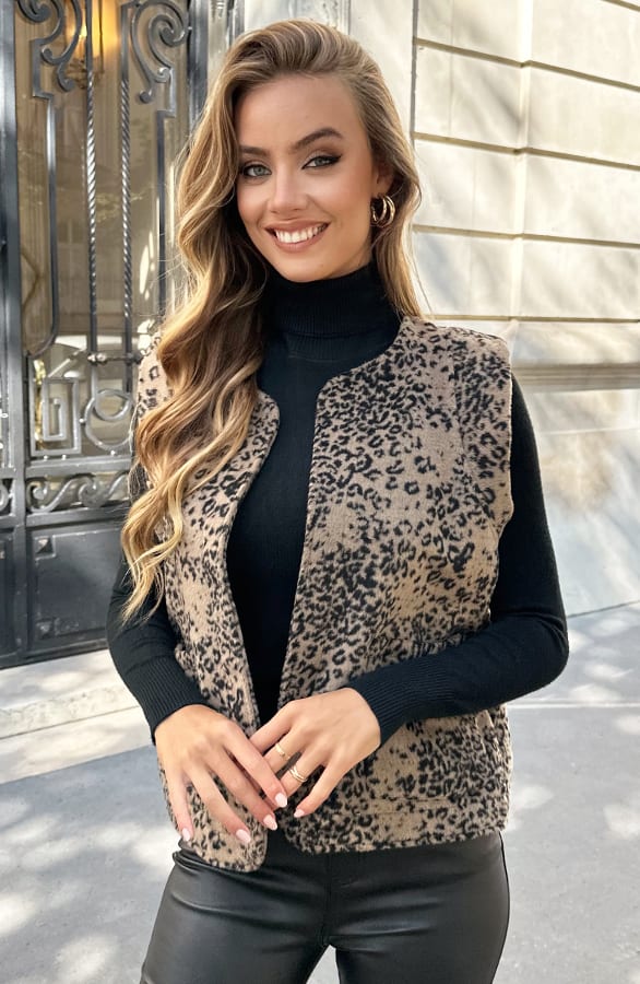 Leopard Gilet Samara Camel – vesten — foto 7