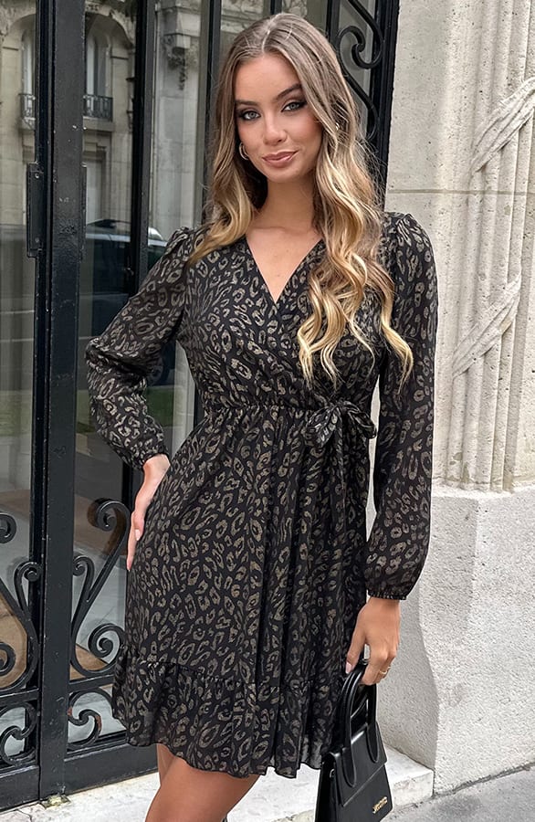Elegant Dress Ellie Leopard Gold – alle jurkjes — foto 5