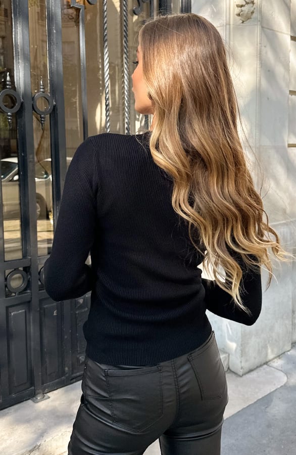 Longsleeve Trui Hartjes Knopen Sunn Zwart – shirts & tops — foto 3