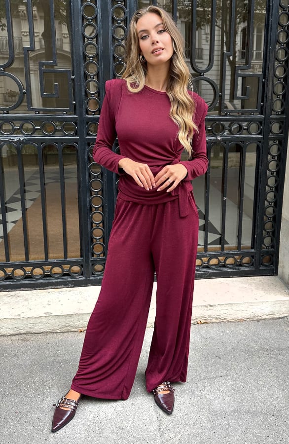 Loose Fit Pantalon Burgundy – kleding — foto 5