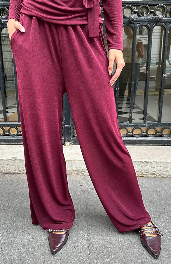Loose Fit Pantalon Burgundy