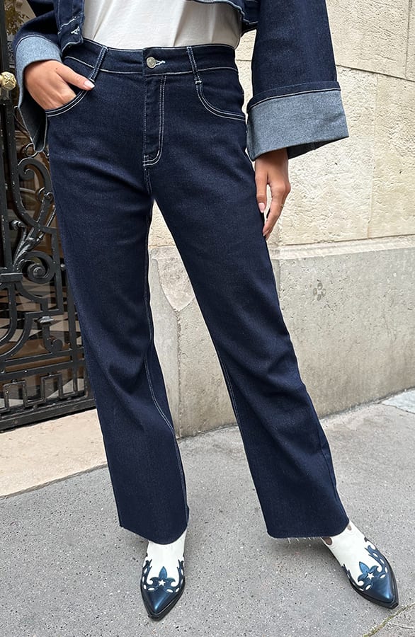 Wide Leg Jeans Dez Deep Blue
