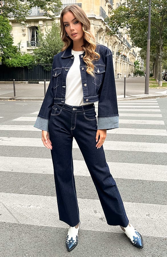 Wide Leg Jeans Dez Deep Blue — foto 7